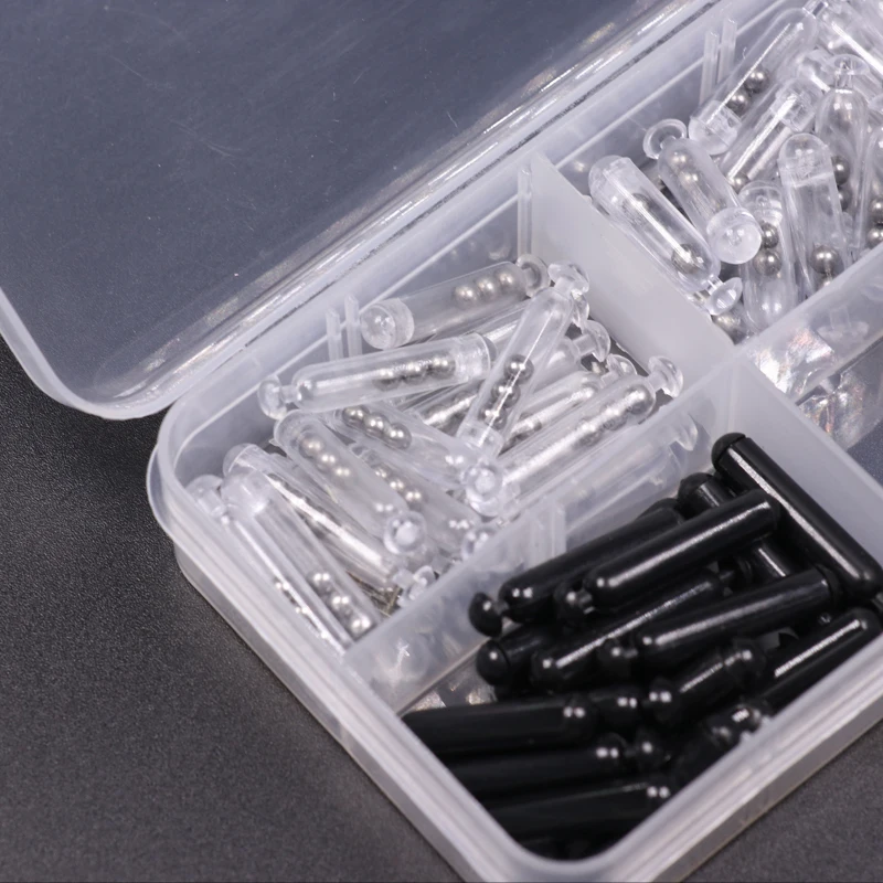 Sonajeros de plástico de pesca de tamaño mixto, señuelo para atar moscas, tubo de sonido, sonajeros integrados, señuelos blandos/duros, accesorios de pesca, 100 unids/lote por caja - imagen 5