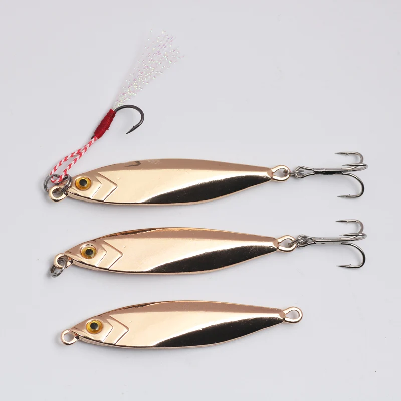 POETRYYI-señuelo de pesca de Metal, 1 unidad, 12g/16g/22g, cuchara, cebo duro, lentejuelas con gancho triple, Wobbler Spinner 50