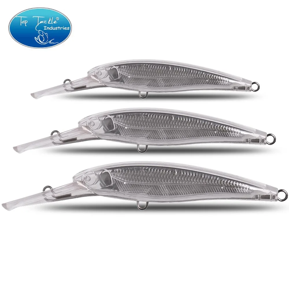Señuelo de arrastre sin pintar de 140mm/160mm/180mm, Juego de 3 unidades con uno de cada tamaño, cebo duro flotante/hundido Minnow - imagen 3