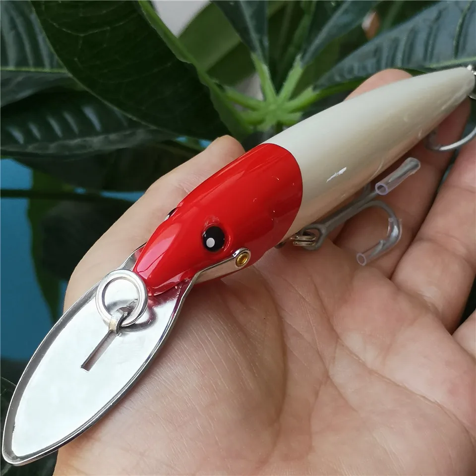 Swolfy-SEÑUELOS DE pesca de atún curricán, 32,5g/13cm, 6 colores, señuelos de pececillo, lengua de Metal, cebo flotante, aparejos de pesca, 3 uds./lote - imagen 3