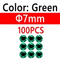 100pcs 7mm Green