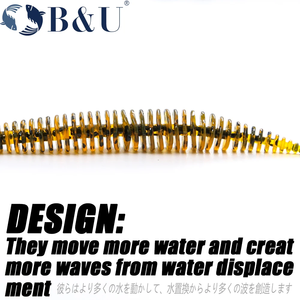 B & U-señuelo de pesca brillante de 80mm, señuelo suave, gusano, sábalo, cebos de silicona, larva, Wobblers, Lucio y lubina, Swimbait, señuelo Artificial souple - imagen 5