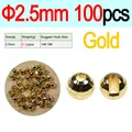 100pcs 2.5mm Gold
