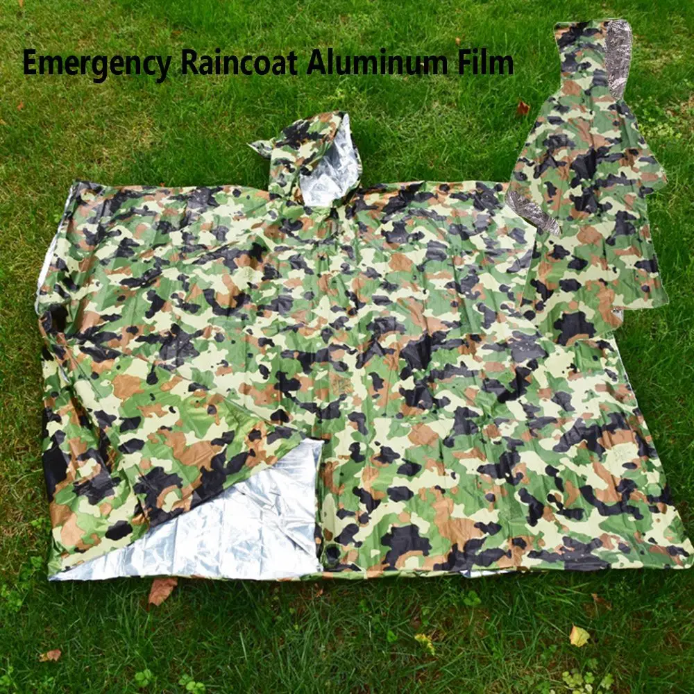 Chubasquero de emergencia con película de aluminio, Poncho desechable, mantas de aislamiento frío, herramienta de supervivencia, equipo de Camping, 1 unidad - imagen 2