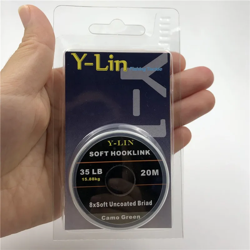 20m Carp Fishing Line Soft Uncoated Hook Link Leader For Hair Rig 8 Core Hooklink Camo Brown Green Color Carp Ronnie Rigs - imagen 3