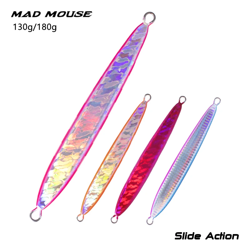 MADMOUSE-Cebo luminoso de plantilla lenta, señuelo de pesca Jigging de metal, brillo de cebra, 130g, 180g - imagen 2