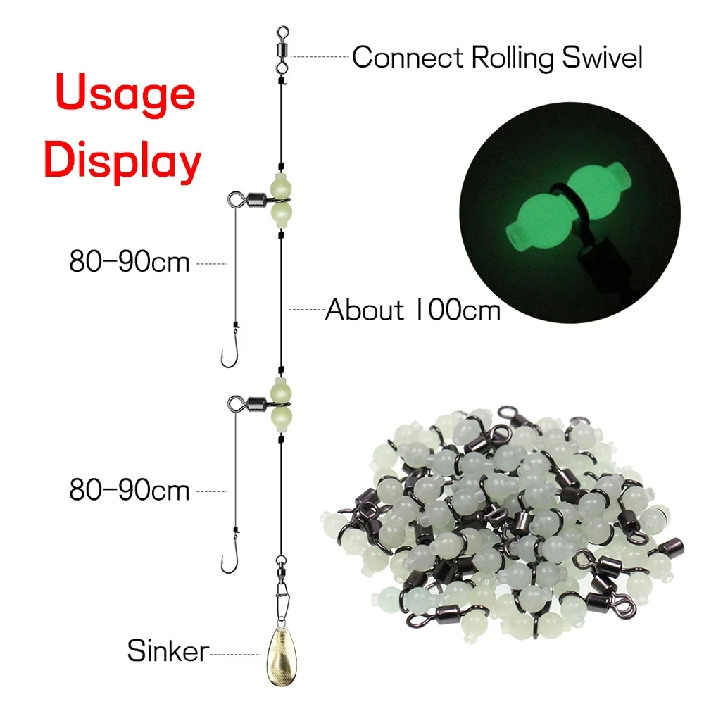 Elllv-eslabones giratorios luminosos para pesca en el mar, accesorios de tiro de larga distancia, 500 unidades - imagen 5
