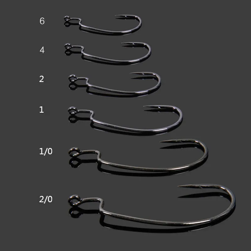 Anzuelos de Pesca, 10 Uds., anzuelo de manivela con cabeza de anzuelo, anzuelo de pescado compensado para cebo blando, Crankbait, accesorios para aparejos de Pesca de carpa y mar - imagen 4