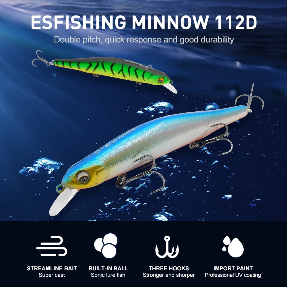 KESFISHING-Cebo duro con sistema de peso magnético, señuelo de pesca de calidad, 112mm, 17g, 0,8-1,2 m - imagen 2