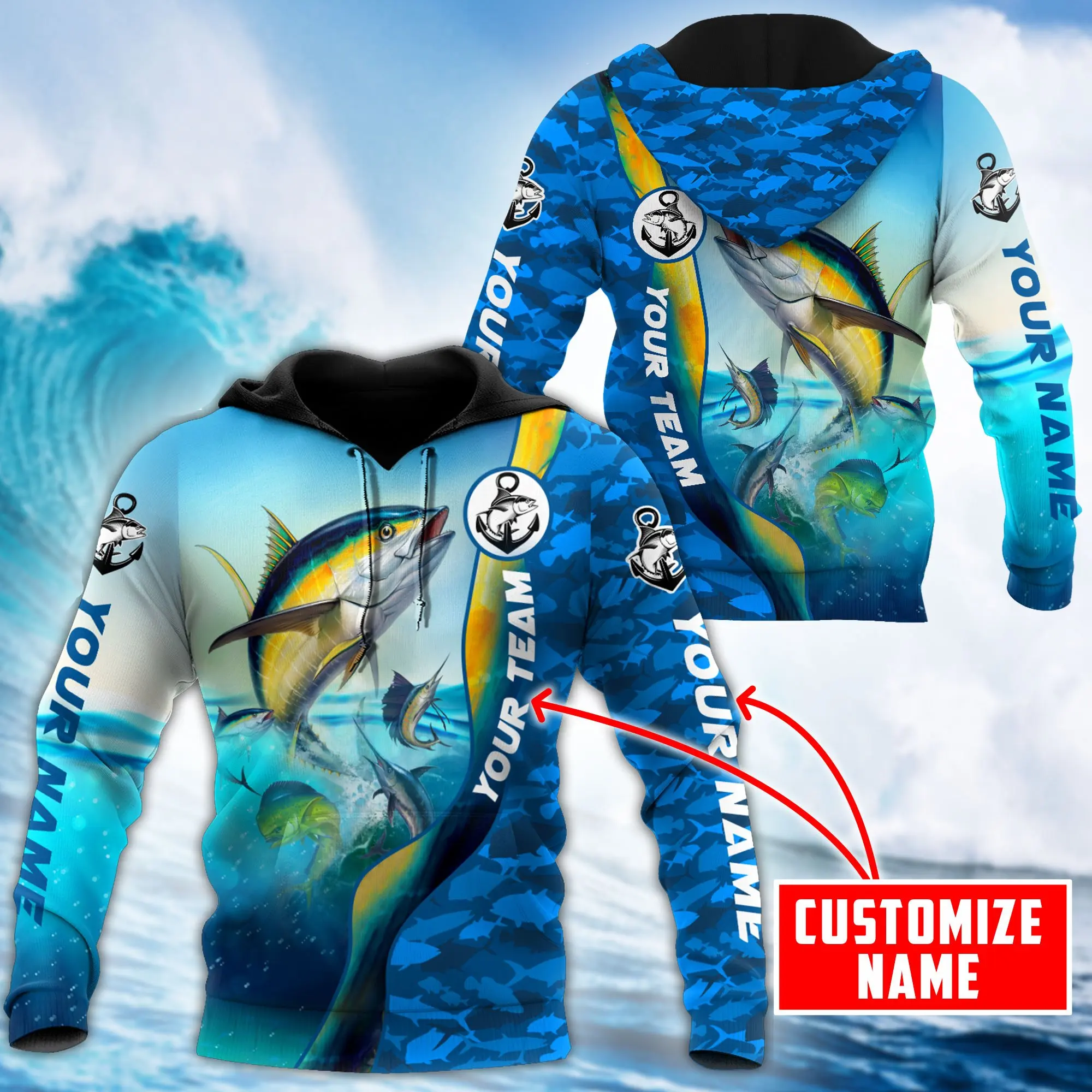 Sudadera con capucha y cremallera para hombre, ropa con nombre personalizado, estampado 3D de camuflaje, Unisex, chándales informales KJ782, otoño - imagen 2