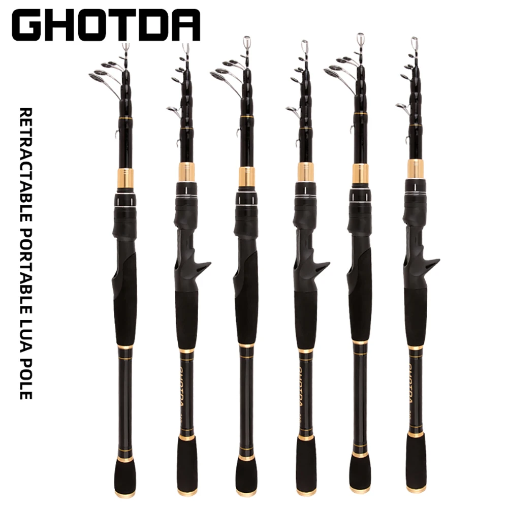 GHOTDA-caña de pescar de fundición, carrete combinado de fibra de carbono con 17 + 1BB 1,8: 1, 2,4 M-7,2 M - imagen 3