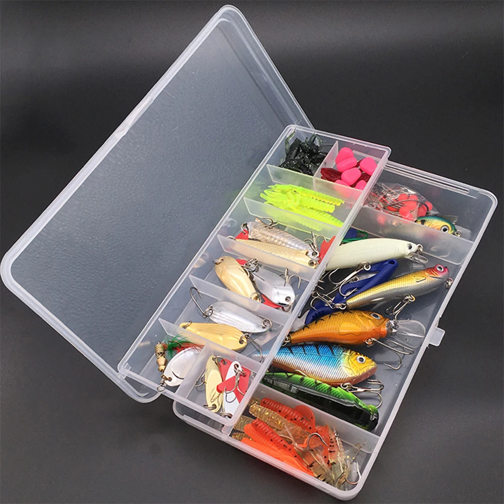 85 unids/set de Señuelos de Pesca, juego de cuchara de pececillo mixto, señuelo suave, accesorio de Pesca en caja, cebo Artificial, Pesca con agarre de Pesca - imagen 4
