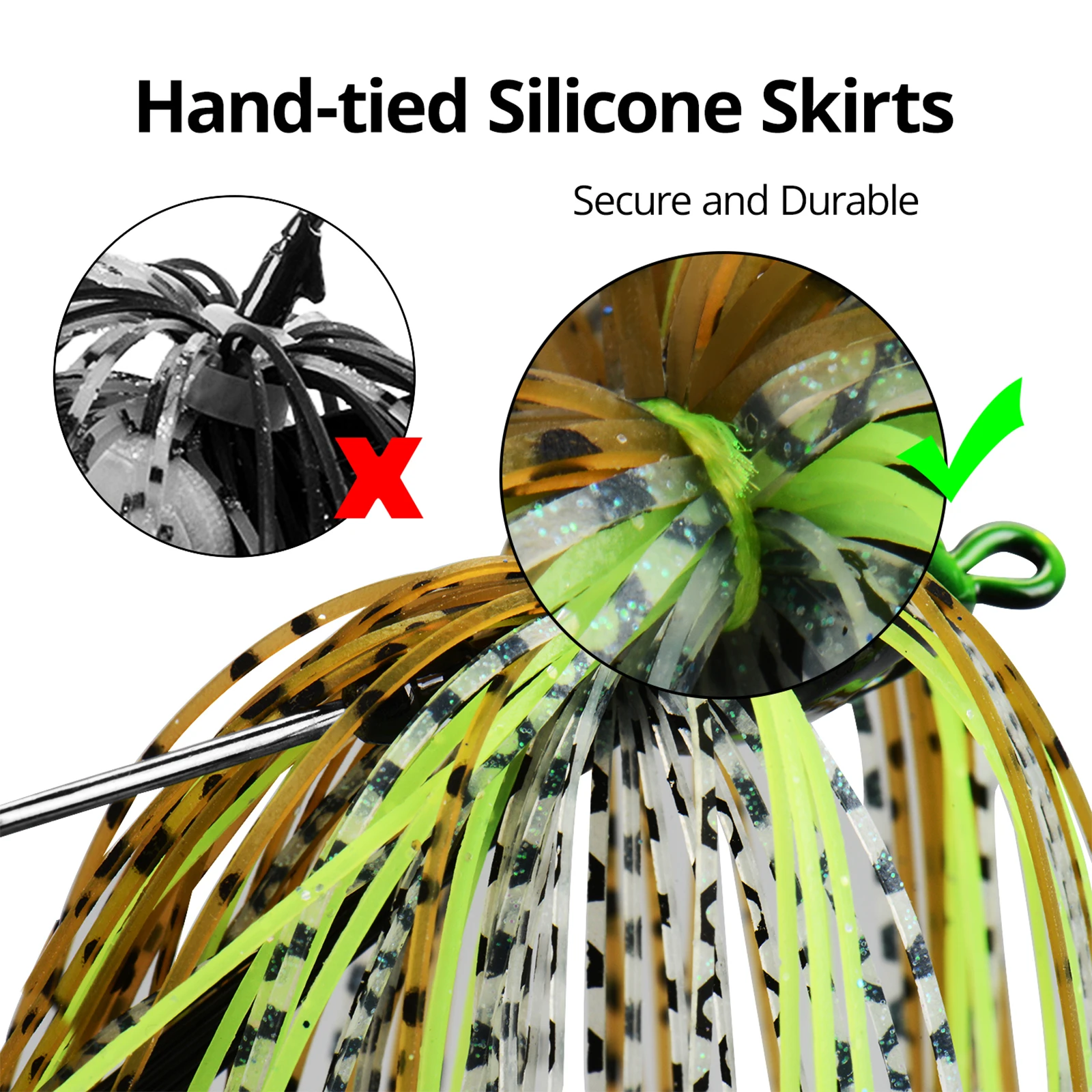 KastKing-Kit de anzuelos de natación, juego de Señuelos de Pesca, faldas de silicona multicolor para agua fangosa y transparente, paquete de 3/5, 14g, 10,6g - imagen 2