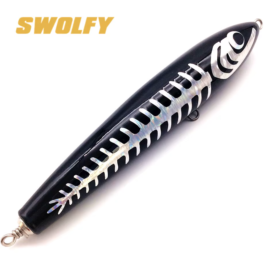 SWOLFY Señuelo Madera Superficie Stickbait GT – Pesca Curricán Océano - imagen 4