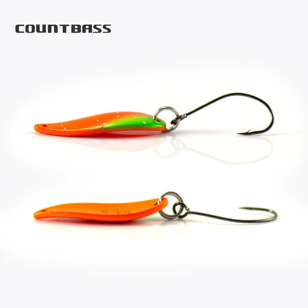 COUNTBASS Cucharas de pesca de trucha 2,1g 5/64oz señuelo de fundición para salmón Pike Bass cebos de latón de Metal - imagen 3