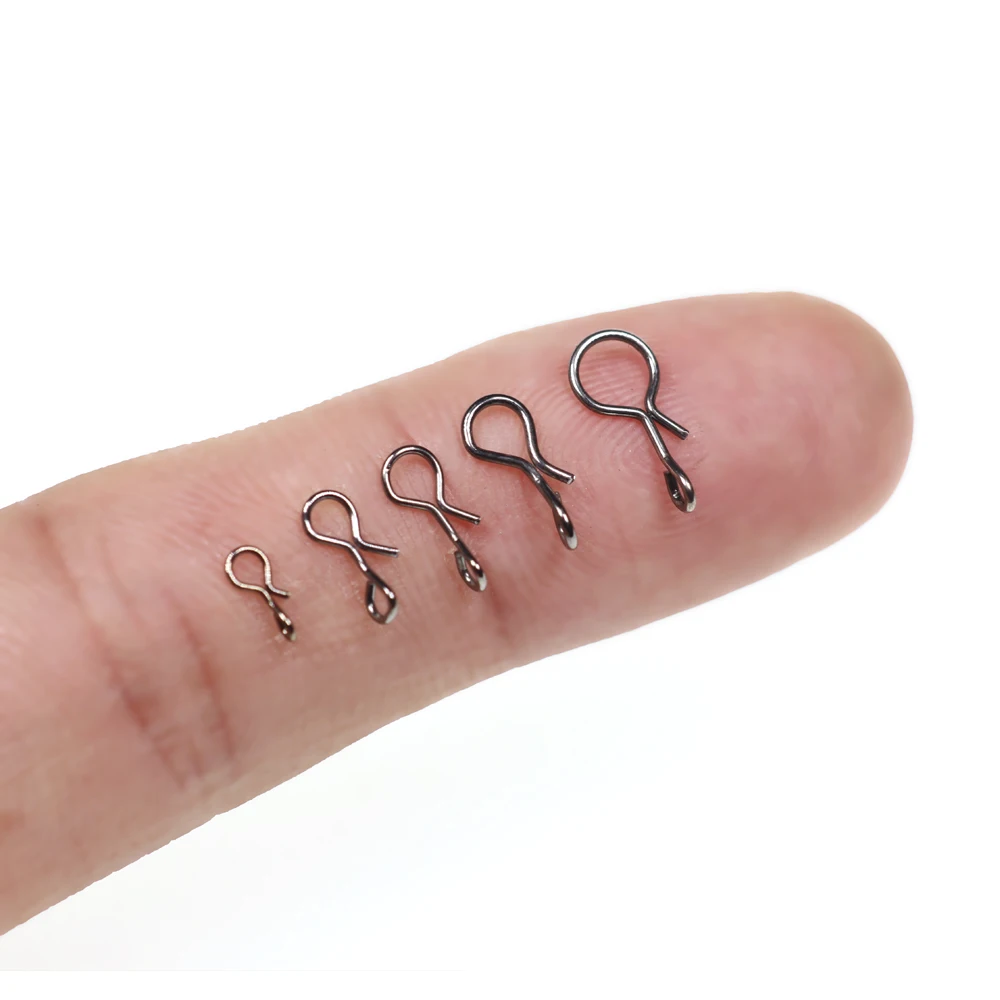 Bimoo 50 unids/bolsa pesca con mosca Snap cambio rápido acero alto en carbono conectar Snap para moscas anzuelo y señuelos accesorios de pesca - imagen 4