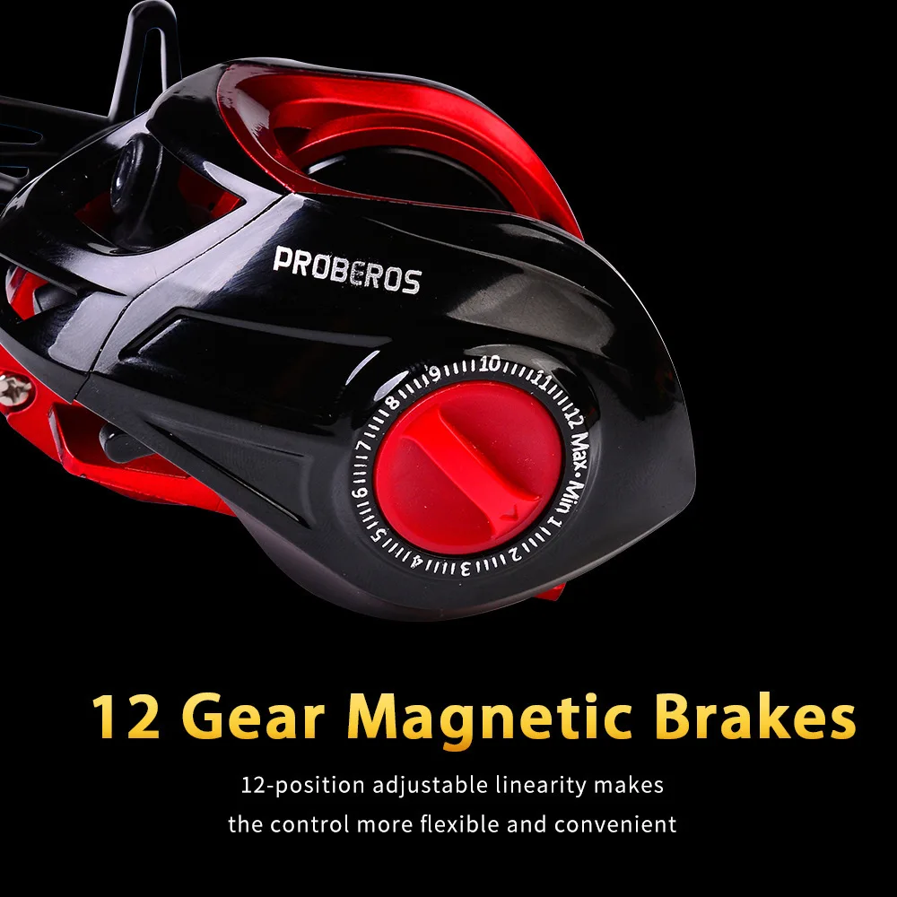 GLS-carrete magnético de Baitcasting de alta velocidad, sistema de arrastre máximo de 8KG, para mano izquierda y derecha, para pesca en agua salada, 7,2: 1 - imagen 5