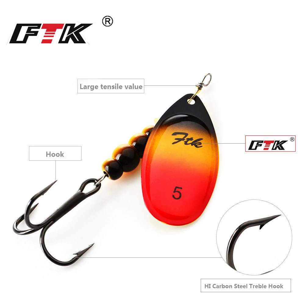 FTK-SEÑUELOS giratorios de Metal para pesca, cebo Artificial, Wobbler, 4g/7g/12g1 8g/28g, Isca - imagen 4
