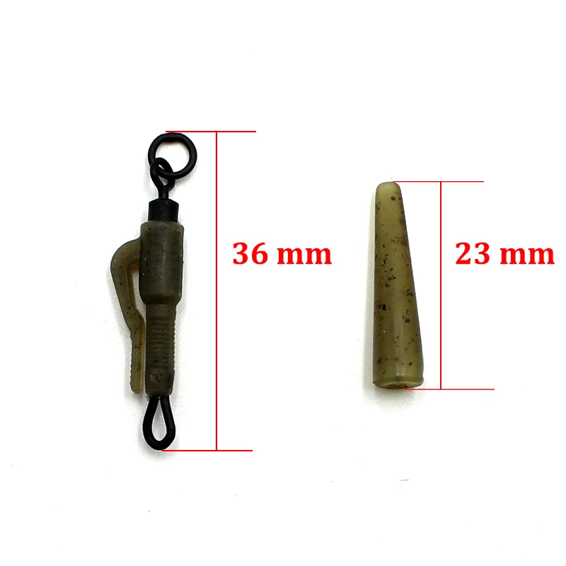 Accesorios de pesca de carpa, Clip de plomo, cola giratoria de cambio rápido, mangas antienredos de goma para aparejos de pesca de carpa, aparejos de pesca gruesos, 10 Uds. - imagen 3