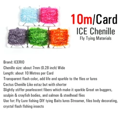 ICERIO Chenilla Mylar translucida para moscas ninfa