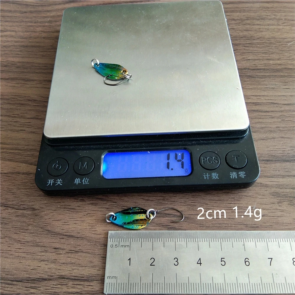 6 uds 1g 2g cucharas de pesca señuelos de trucha de Metal pequeño cebo duro Spinner cuchara de pesca con un solo gancho - imagen 3