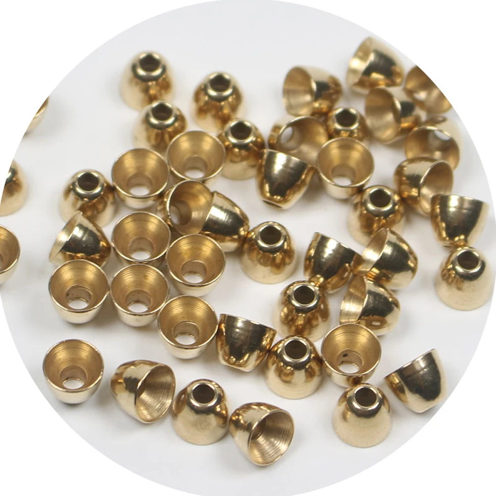 ICERIO 20 piezas cabezales cónicos de latón para serpentinas de moscas de tubo, pececillos, moscas de agua salada, atado de Material de señuelo - imagen 4