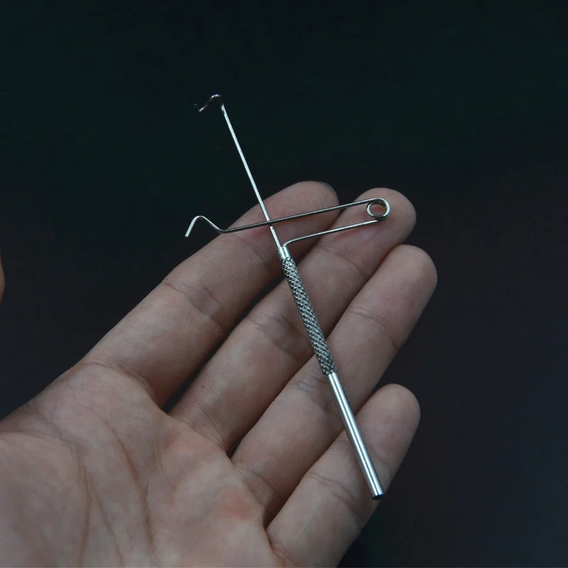 CONTEMPLATOR 1 pieza 10,5 cm SS pequeño acabado de látigo herramientas de atado de moscas mango de acero inoxidable acabado de látigo mejorado - imagen 2