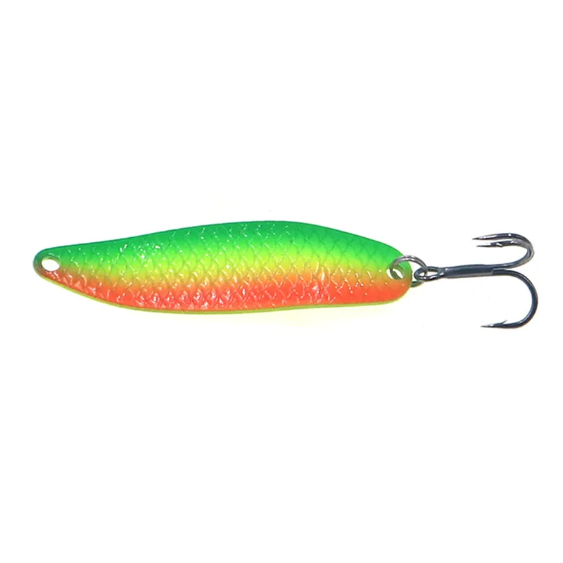 Señuelo de pesca con cucharas de Metal, señuelos duros de 62mm y 10g, anzuelo triple, cebo de Metal para lubina, salmón, Artificial, Wobblers, Spinner, SequinsJigging - imagen 5