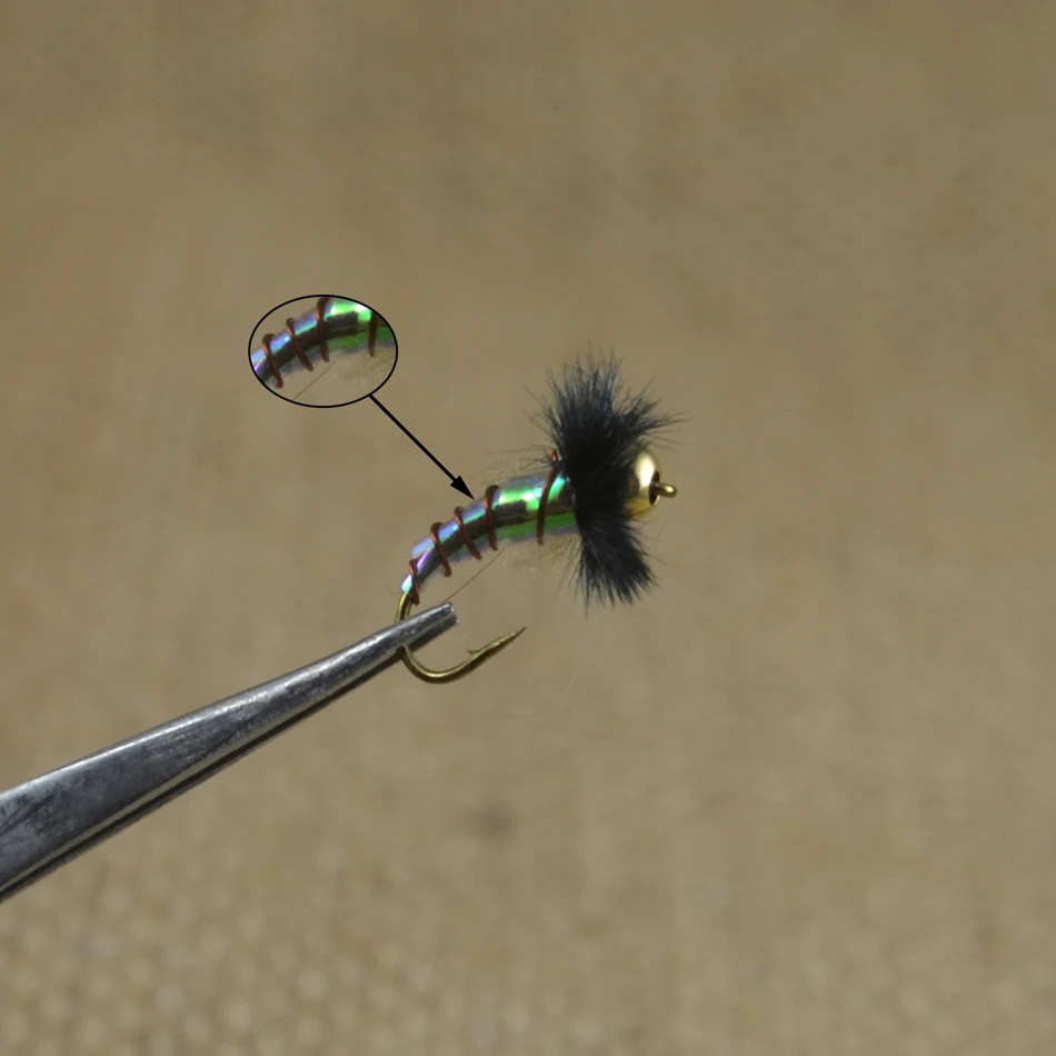 MNFT-película de plástico transparente para atar moscas, 8 piezas, arcoíris, piel, Midge Flash, señuelo, Material de 12CM X 20CM - imagen 3