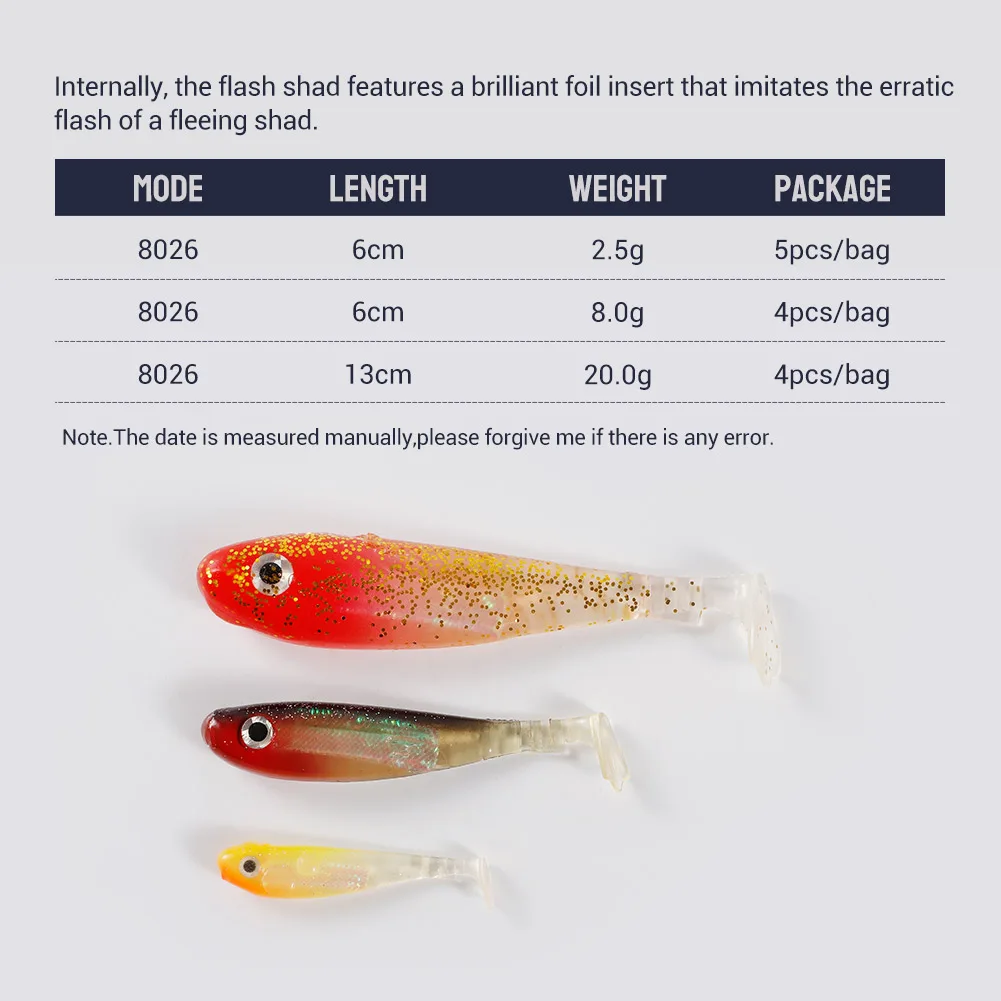 Noeby-señuelo de silicona suave para sábalo, 6cm, 2,5g, 9cm, 8g, 13cm, 23g, cebo Artificial suave, cola de rana, olor láser para lubina, señuelo de pesca - imagen 2