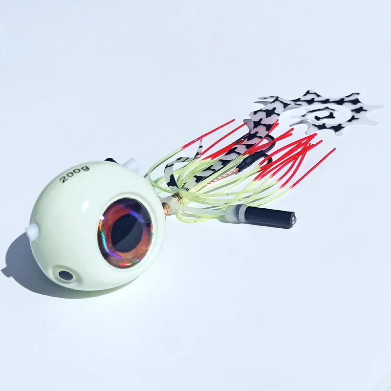 250g/150g/120g/100g/80g/60g/40g Glow Lumious Kabura Pesca Slider Snapper/mar Bream Jig head con falda jigging señuelo mar jig barco - imagen 5