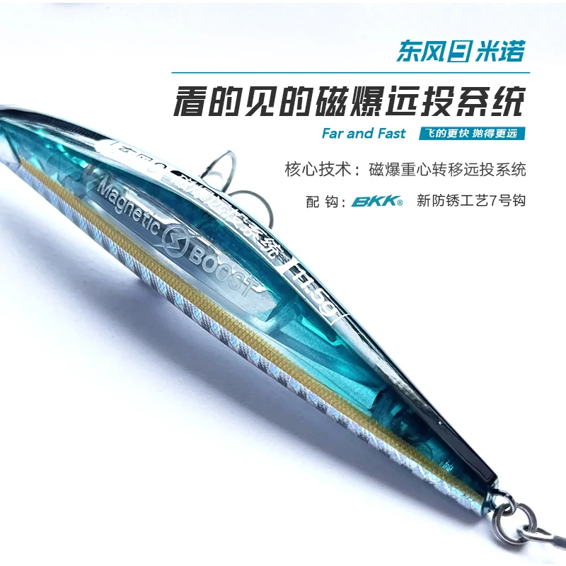 Lurefans DongFeng75/9 señuelo de pesca de pececillo que se hunde, 9,5g/11,5g, tiro largo, aumento magnético, Isca Artificial, Wobbler, cebo duro falso