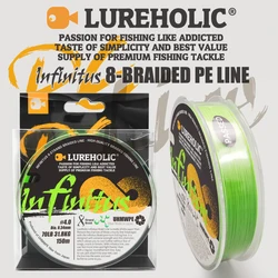 LUREHOLIC-línea de pesca trenzada, 150M, Infinitus8 PE, 8 señuelos, fibra UHMWPE de Japón, línea fuerte