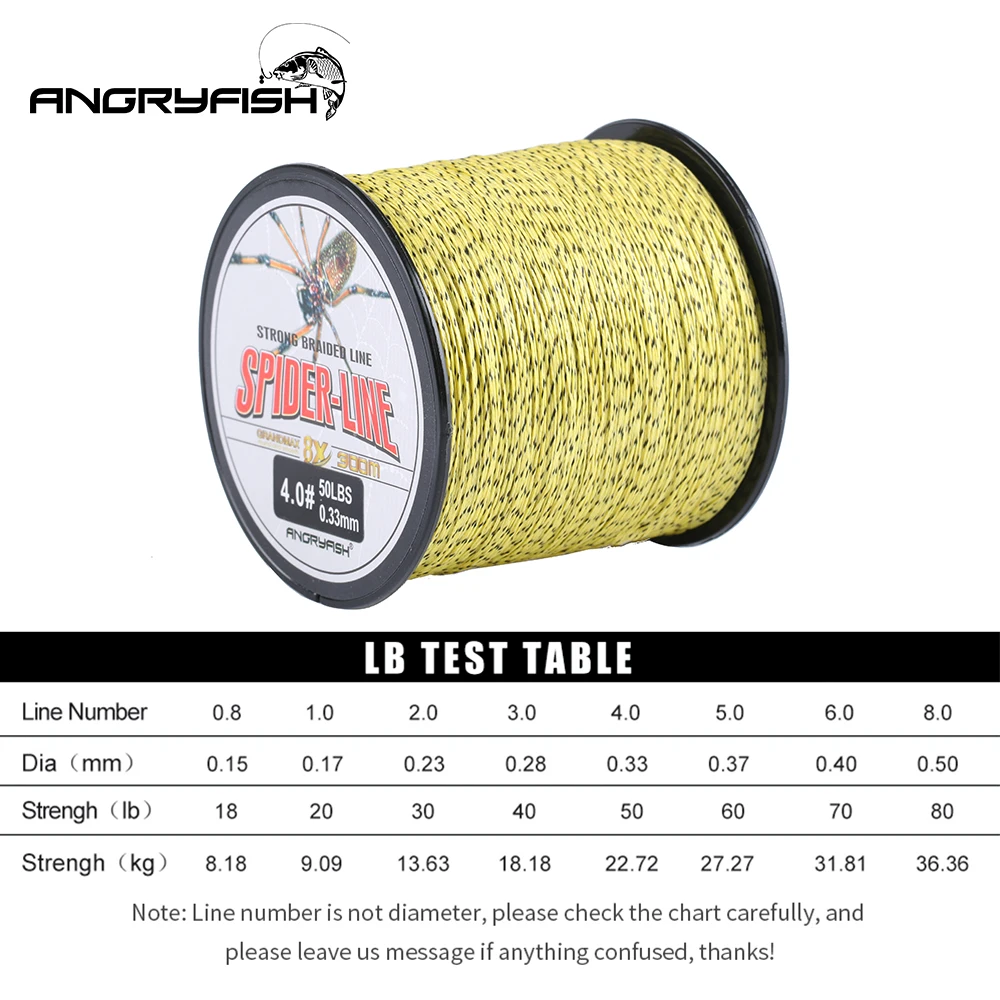 Sedal trenzado Angryfish PE 8 hebras – Camuflaje amarillo y marrón - imagen 5