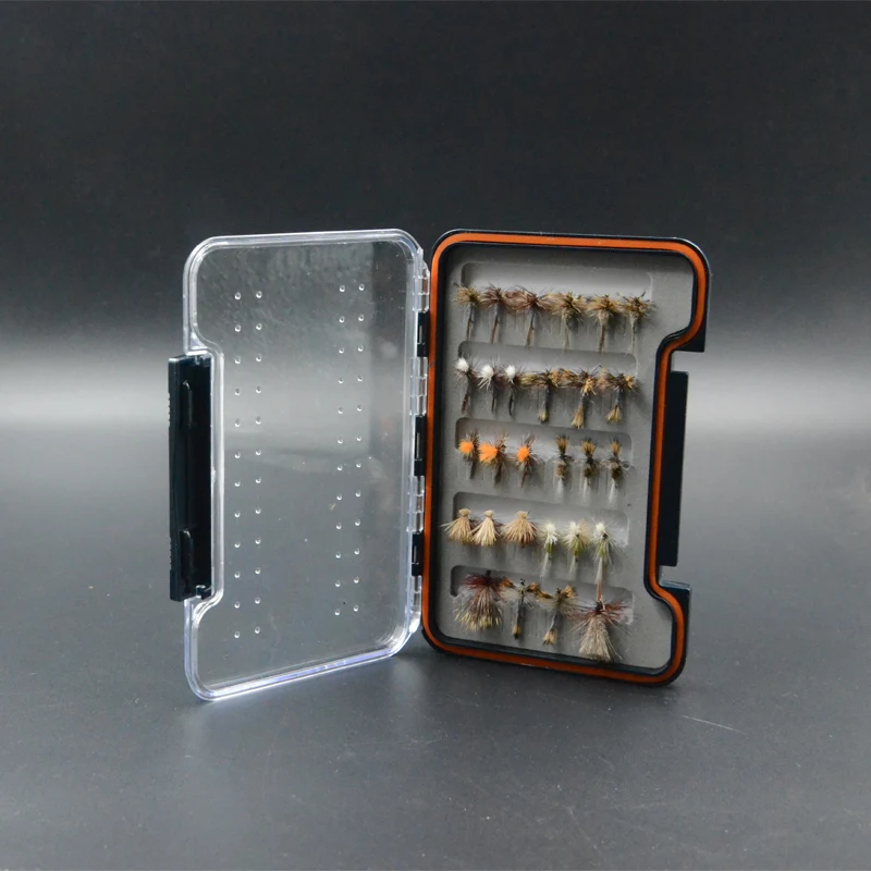 Caja de almacenamiento de plástico ABS para moscas, bolsillo pequeño/grande, transparente, resistente y duradero, para pesca con mosca de un lado - imagen 5