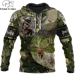 Dear Hunting Camo 3D Sudadera camuflaje con capucha – Cremallera para pesca