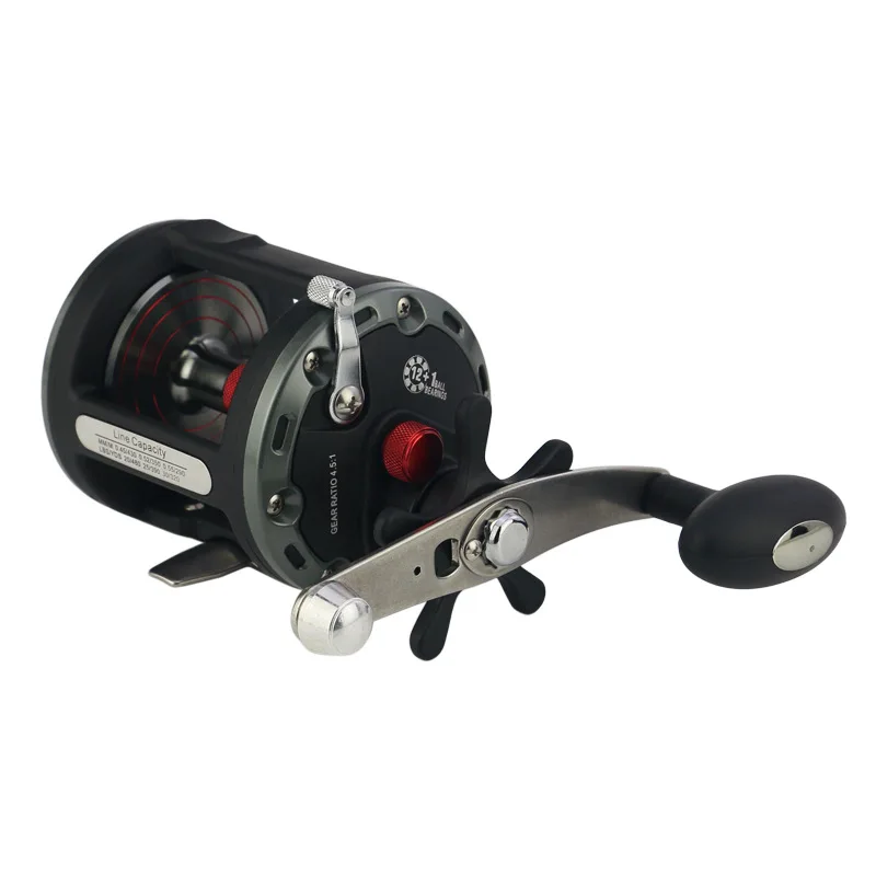 Carrete de Pesca 12 + 1 BB 3,8: 1, rueda de tambor, aleación de aluminio, cuñas de arrastre para buque, aparejos de Pesca para mano izquierda y derecha - imagen 5