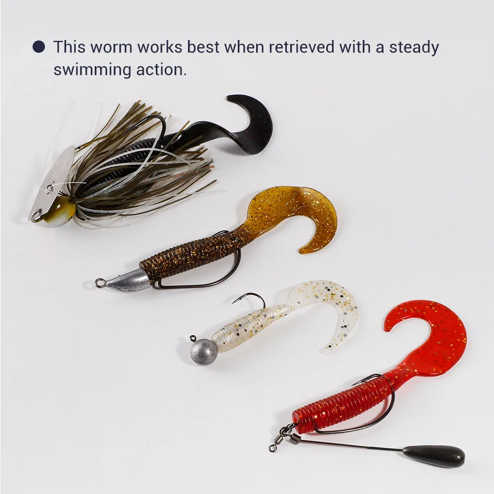 Noeby-señuelo de pesca de silicona suave, cebos artificiales, Wobblers de gusano Grub, Swimbait Jig, Señuelos de Pesca de lubina, cola de 5,5 cm, 8cm de ancho - imagen 4