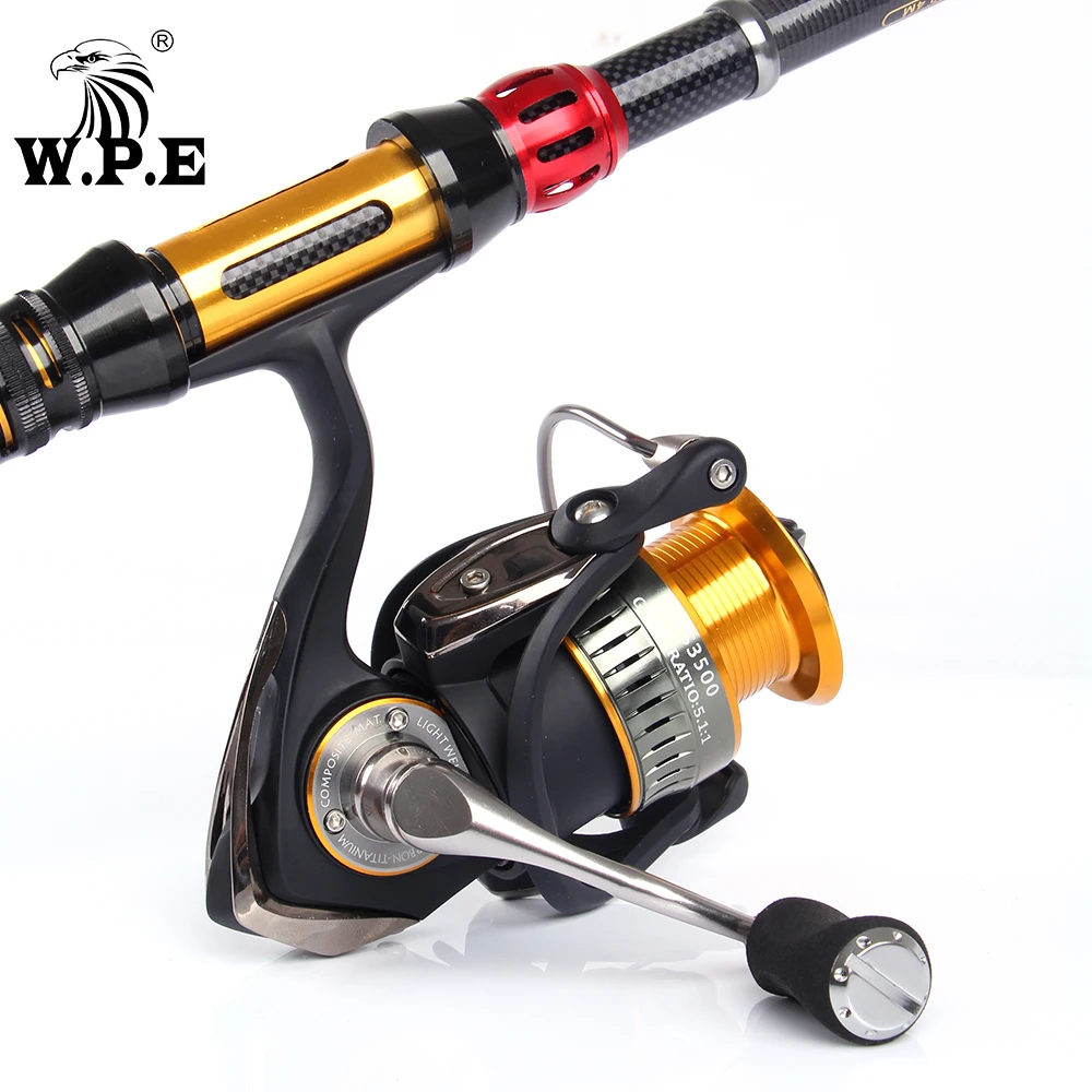 W.P.E-carrete de pesca giratorio TS3500 resistente al agua, 10 + 1 boinas de bola, carrete de carbono ligero 5,1: 1, aparejos de pesca de agua dulce - imagen 5