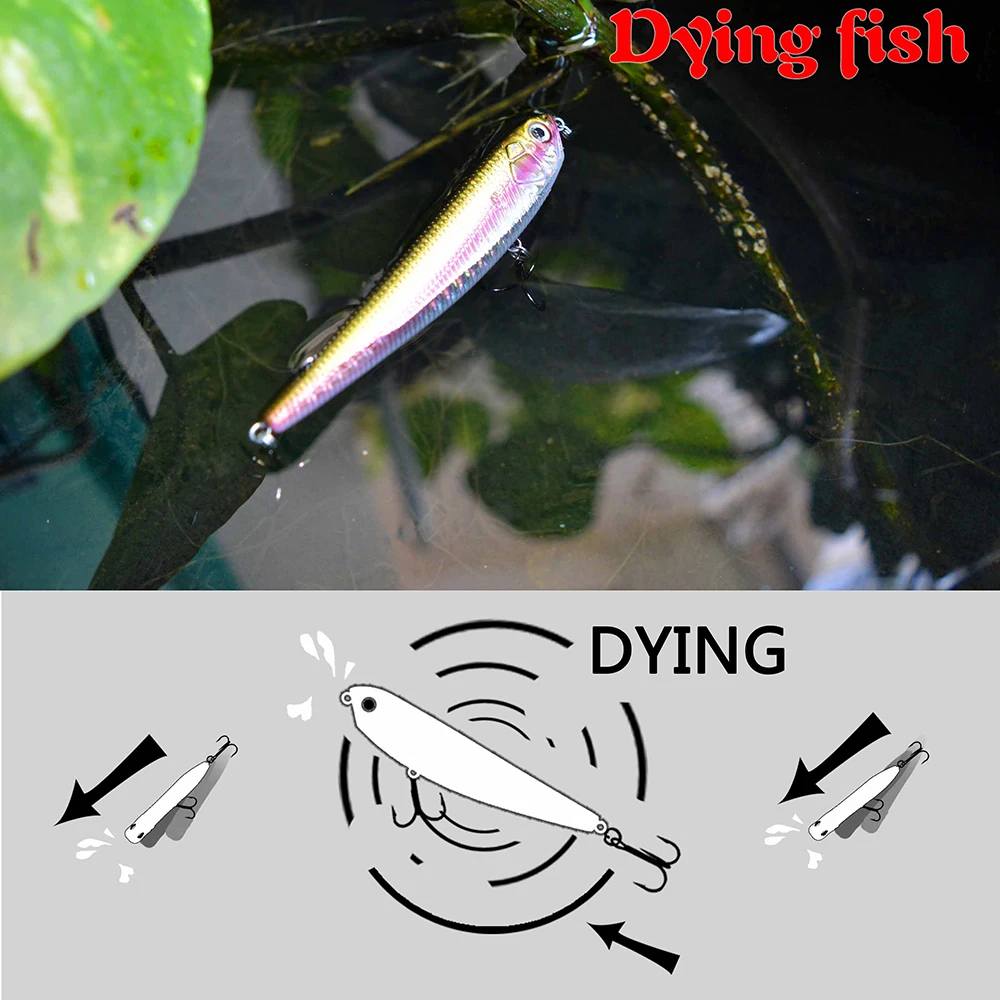 THETIME-señuelo de pesca de lápiz Topwater, andador de cabeza agitada, 8,5g, superficie flotante, Wobblers, cebos duros, aparejos de lubina - imagen 4