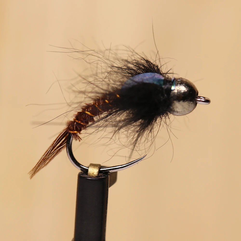 ICERIO-Cabeza de cuentas de tungsteno, 6 piezas, Caddis Nymph, Mosca de pesca de hundimiento rápido, anzuelo checo, mosca para trucha, Señuelos de Pesca 8 #10 #12 # - imagen 4