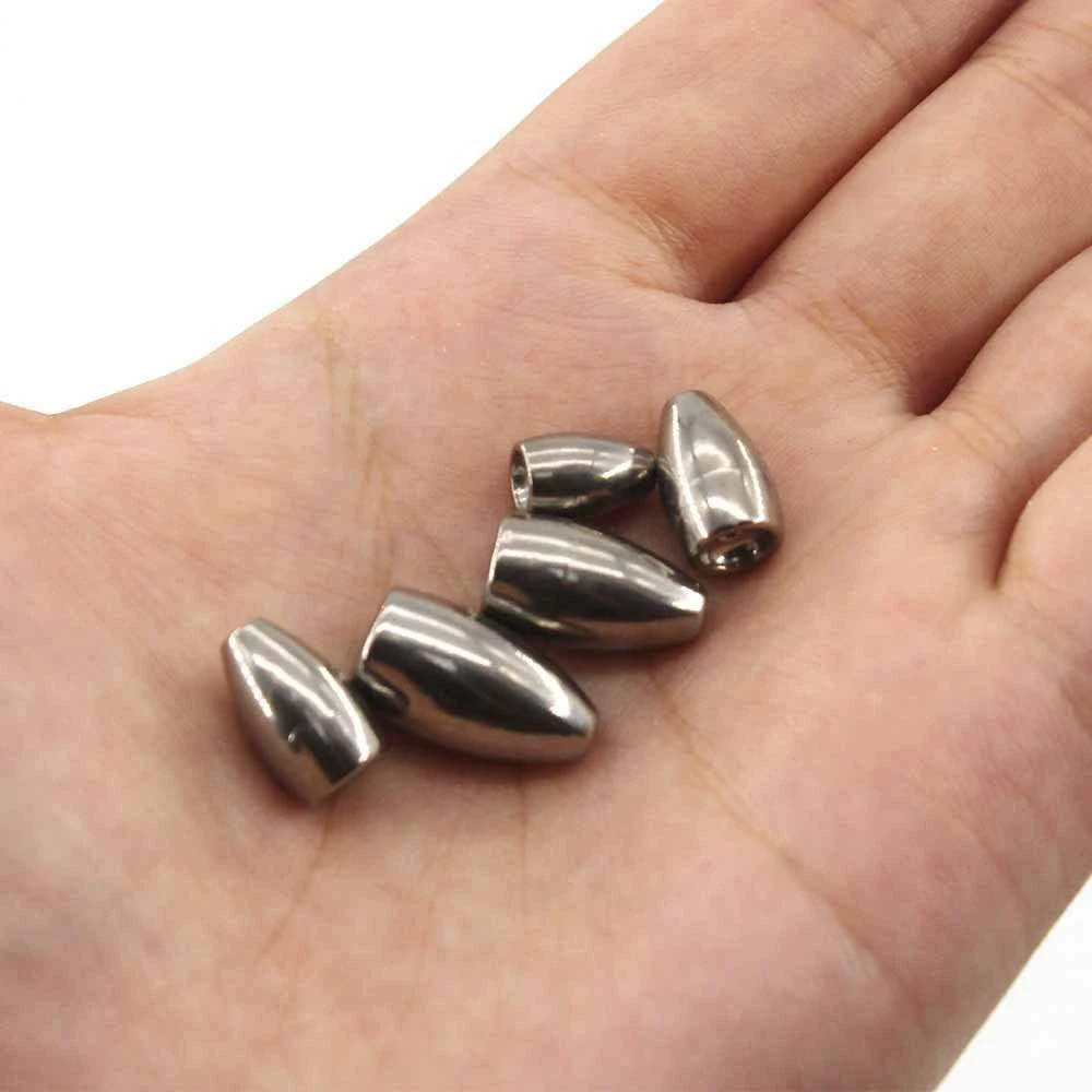 Plomo de peso de pesca de bala de acero de tungsteno para pesca de lubina, aparejo Texas, peso de gusano, aparejo de Carolina, señuelo, accesorios de pesca - imagen 5