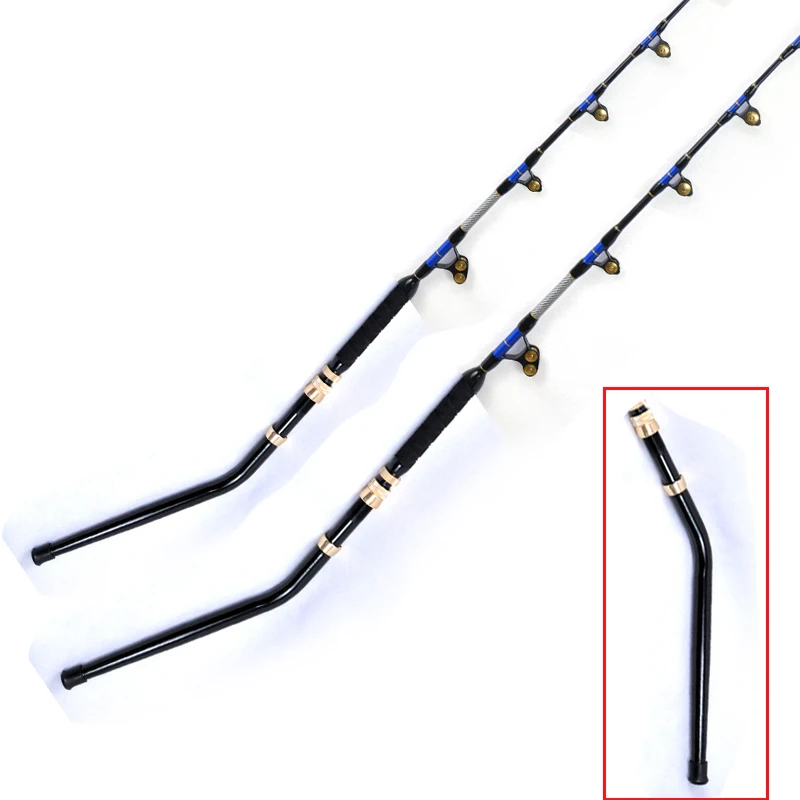 Topline-caña de pescar curvada de aluminio para juego grande, caña de pescar para barco, mango curvo de fibra de vidrio - imagen 3