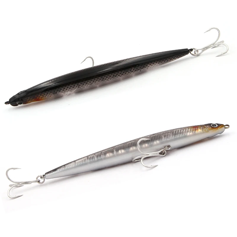 TacklePRO PE19 lápiz que se hunde 125mm 27,5g señuelo de pesca lubina cebo duro de agua salada diseño ruidoso con anzuelos Mustad - imagen 3