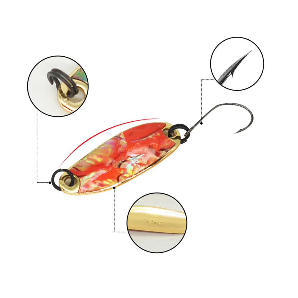 Señuelo de pesca de Metal, cebo Artificial biónico, cuchara de plantilla láser, 2 piezas, 2,5/3,5/5g, accesorios Jibbait - imagen 5