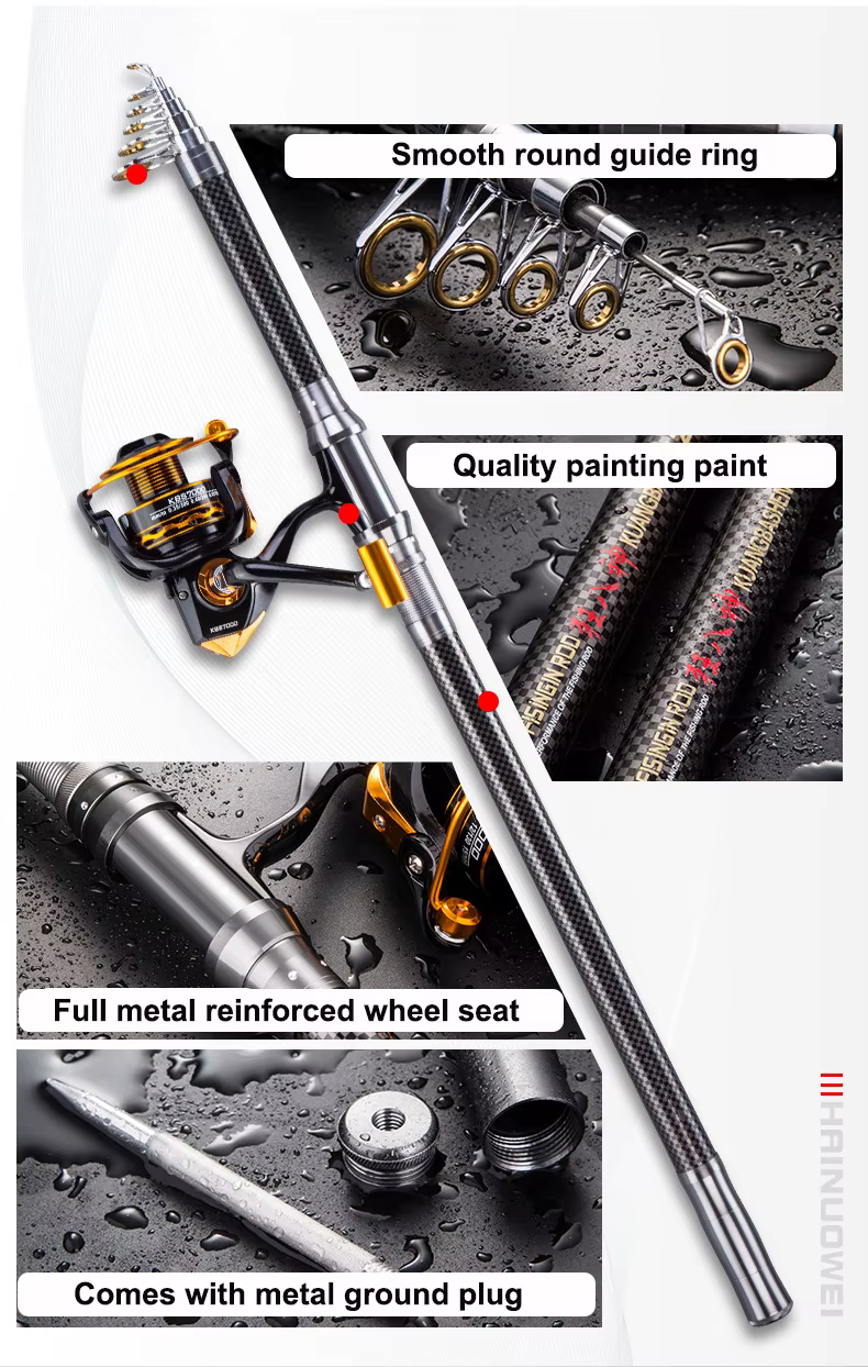 Experimente una pesca sin costura con esta caña de pesca duradera y versátil de alta calidad
