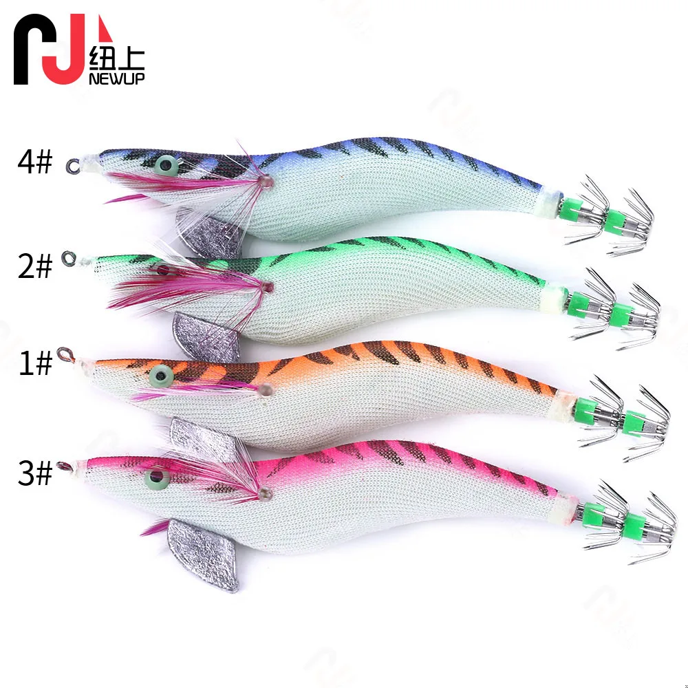 1 Uds en caja 13,5 CM 19,8G plantilla de calamar luminosa pesca madera camarones señuelo calamar sepia plantillas señuelos Spinnerbait cebos de pesca
