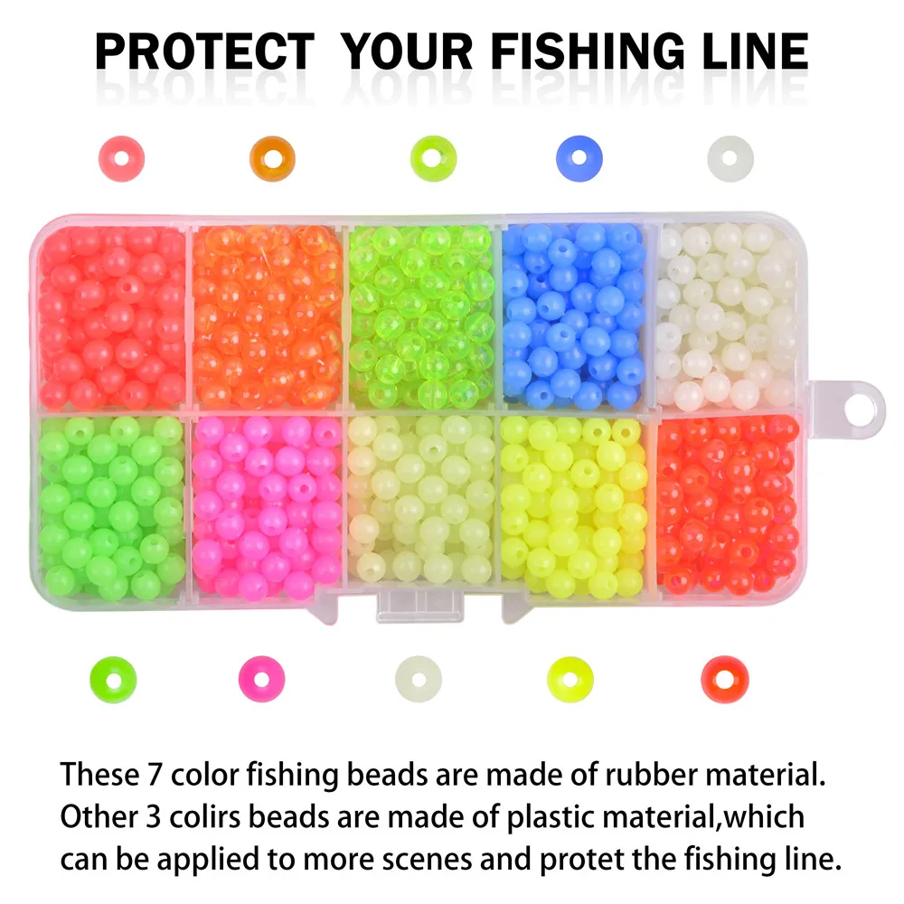 Cuentas luminosas de pesca, accesorios para señuelos, accesorios para señuelos, impuestos, equipo de pesca de lubina, 1000 unids/lote por caja - imagen 4
