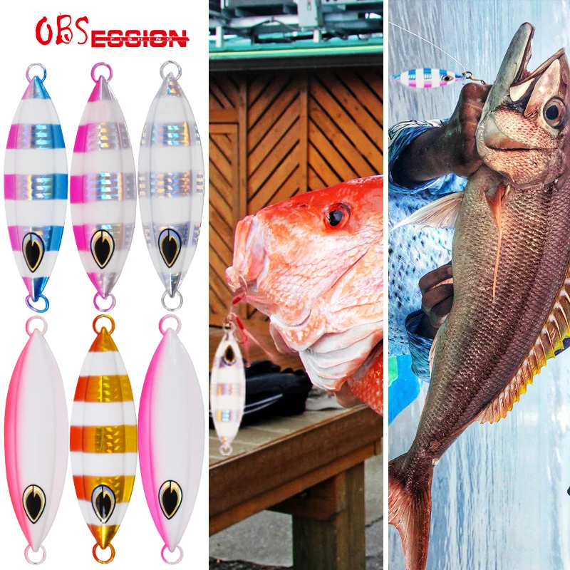 OBSESSION 40g 60g 80g Slow Sinking Flat Metal Jig Casting Spoon Off Shore Cast Jigging For Sea Bass Fishing Tackle Minnow Lure - imagen 4