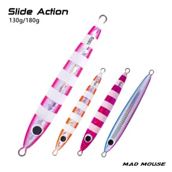 Señuelo metal jigging MADMOUSE luminoso – Brillo cebra 130g-180g